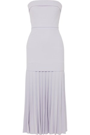 DION LEE Strapless pleated crepe maxi dress