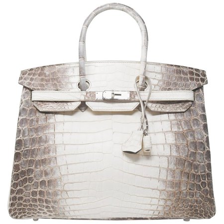 Hermes Birkin Bag 35cm Blanc Himalayan Crocodile with Palladium Hardware For Sale at 1stdibs