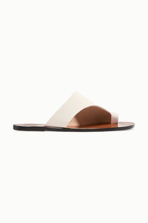 Rosa Cutout Leather Sandals - White