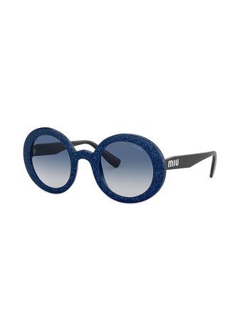 MIU MIU EYEWEAR Divisa Glitter round frame sunglasses