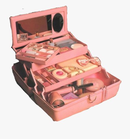 pink retro makeup holder