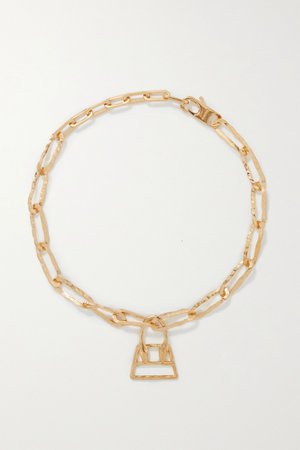 Gold Le Chiquita hammered gold-tone necklace | Jacquemus | NET-A-PORTER