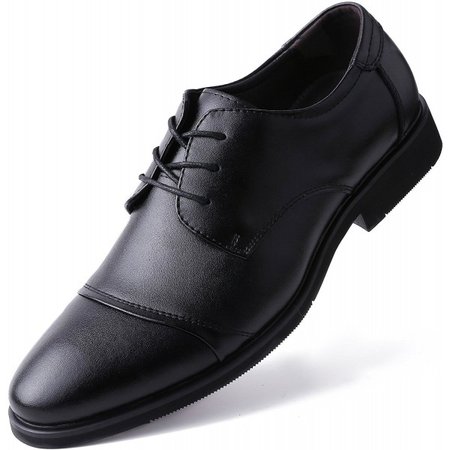 Marino Oxford Dress Shoes for Men - Formal Leather Shoes - Casual Classic Mens Shoes - Black - Cap-toe - C512NABKD