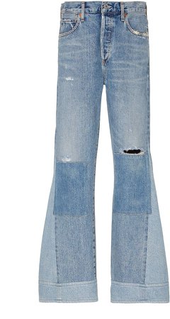 Rhiannon Patchwork High-Rise Flared Jeans