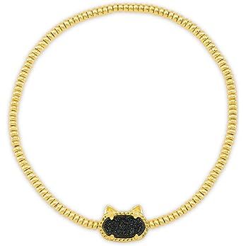 Amazon.com: Kendra Scott Grayson Cat Stretch Bracelet in 14k Gold-Plated Brass, Fashion Jewelry for Women, Black Drusy: Clothing, Shoes & Jewelry