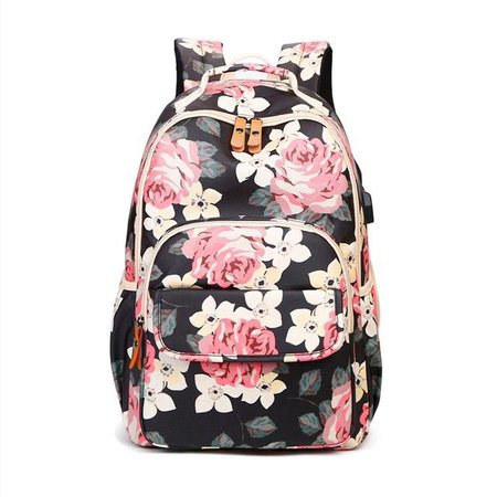 kids pink flower backpack floral school bags for teenage girls book bag cute backpacks for children girl school backpack