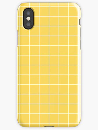 "White Grid On Mustard Yellow" iPhone Cases & Covers by rewstudio | Redbubble