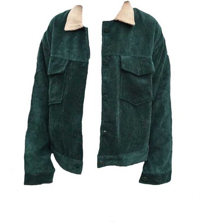 forest green corduroy and shearling jacket