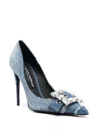 Dolce & Gabbana crystal-embellished Denim Pumps - Farfetch
