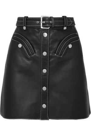 MAJE Janaille belted leather mini skirt