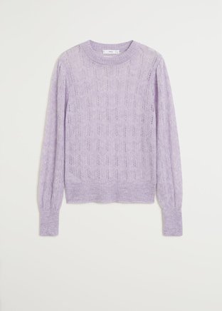Open work-detail sweater - Women | Mango USA purple