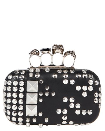 Alexander McQueen | Studded Leather Four Ring Clutch | INTERMIX®