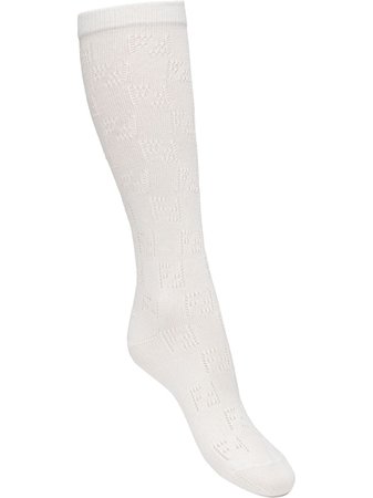Shop white Fendi knitted FF-logo socks with Afterpay - Farfetch Australia