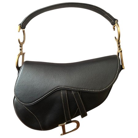 Saddle leather handbag Dior Black in Leather - 6367815