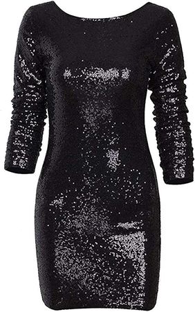 Amazon.com: Women's Sexy Sparkle Glitzy Glam Sequin Mini Dress, Long Sleeve Flapper Party Club Cocktail Bodycon Slim Dresses : Clothing, Shoes & Jewelry
