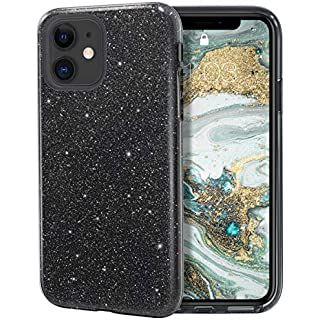 Amazon.com: MILPROX Compatible with iPhone 12 Case and iPhone 12 Pro Cases (2020), Bling Sparkly Glitter Shiny Spark Gel Shell Case -Black : Cell Phones & Accessories