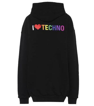 I Love Techno cotton hoodie