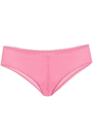 Bubblegum Striped stretch-mesh mid-rise briefs | Sale up to 70% off | THE OUTNET | LES GIRLS LES BOYS | THE OUTNET