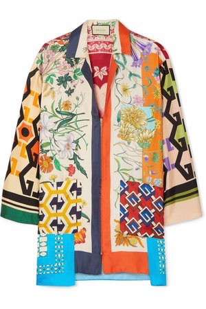 Gucci | Oversized printed silk-twill blouse | NET-A-PORTER.COM