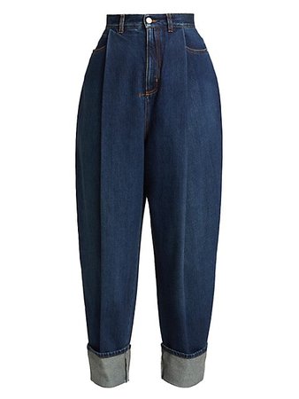 Shop Alexander McQueen Wide-Leg Cropped Jeans | Saks Fifth Avenue