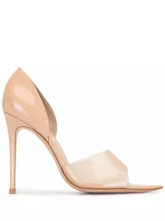 Shop Gianvito Rossi Bree sheer-panel 104mm pumps with Express Delivery - FARFETCH