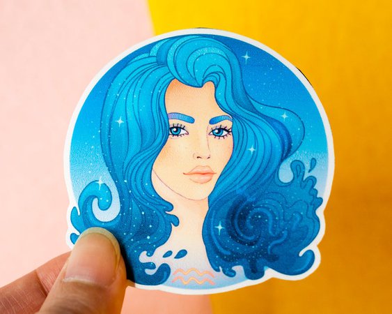 Aquarius Zodiac sticker Vinyl Sticker Astrology Stickers Laptop | Etsy