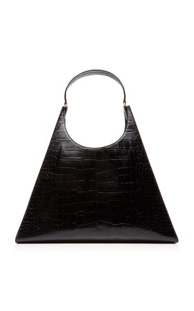 Rey Large Croc-Effect Leather Shoulder Bag by Staud | Moda Operandi
