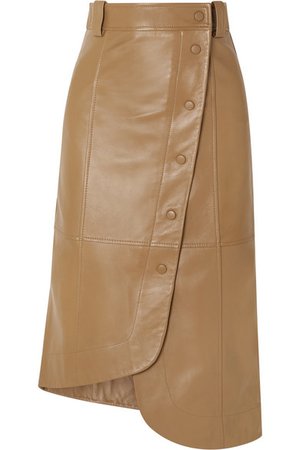 GANNI | Asymmetric leather wrap skirt | NET-A-PORTER.COM