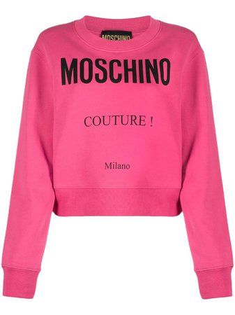 Moschino logo-print Cotton Sweatshirt - Farfetch
