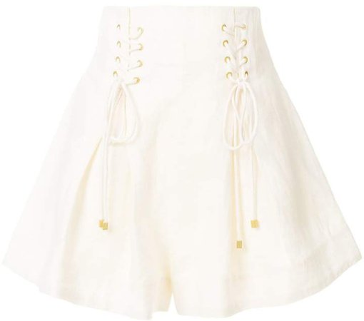 high-waisted lace-up shorts