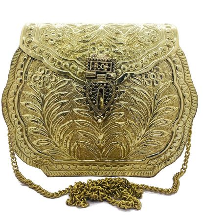 Royal Indian Tradicional tradicional Brass Golden clutch Purse - Etsy España