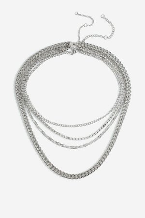 **Mixed Chain Multi Row Necklace | Topshop