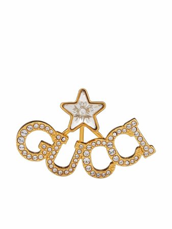 Gucci Gucci script crystal star earring - FARFETCH