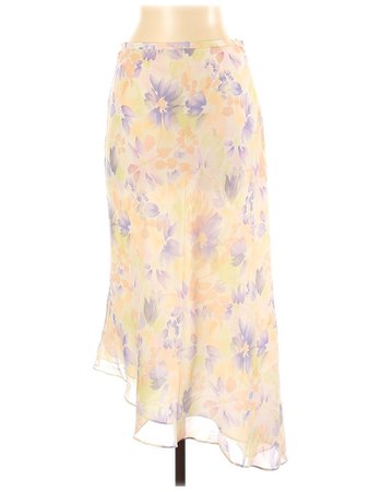 Spenser Jeremy  Floral offwhite light Purple Silk Skirt Size 4 - 71% off | thredUP