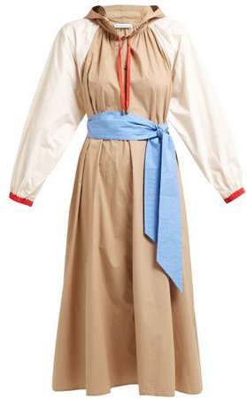 Donostia Belted Cotton Dress - Womens - Beige Multi