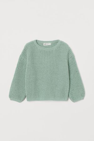 Knit Chenille Sweater - Mint green - Kids | H&M US