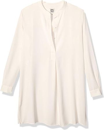 Anne Klein Women's Pop-Over Blouse with Covered Placket and Side Slits at Amazon Women’s Clothing store