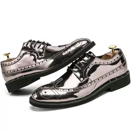 The "Manchester" Patent Leather Oxford Dress Shoes - Multiple Colors, Silver / US 7 / EU 40 | Google Shopping