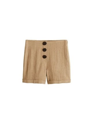 MANGO Linen-blend high-waist shorts