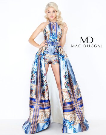66455M - Mac Duggal Prom Romper with Overskirt