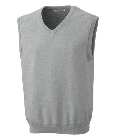Cutter & Buck Light Gray Broadview V-Neck Sweater Vest - Men | Zulily