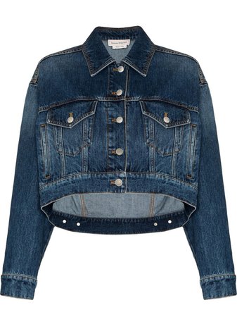 Alexander McQueen Cropped Denim Jacket - Farfetch