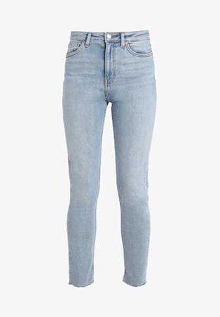 Weekday THURSDAY CUT OFF HEM - Slim fit jeans - reused blue - Zalando.co.uk
