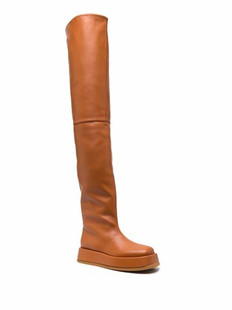 GIABORGHINI Rosie leather thigh-high boots - FARFETCH