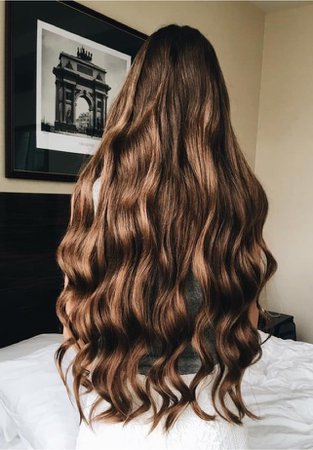 long wavy brown hair