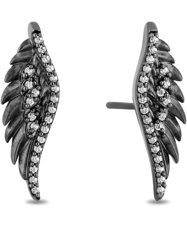 Enchanted Disney Fine Jewelry Enchanted Disney Diamond Maleficent Wing Stud Earrings (1/6 ct. t.w.) in Sterling Silver