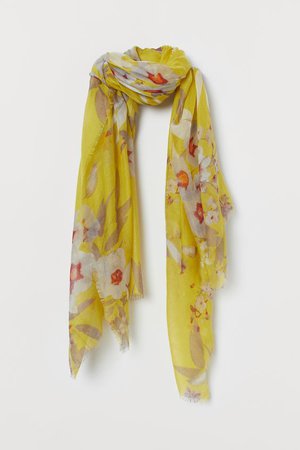 Airy Scarf - Yellow/floral - Ladies | H&M US