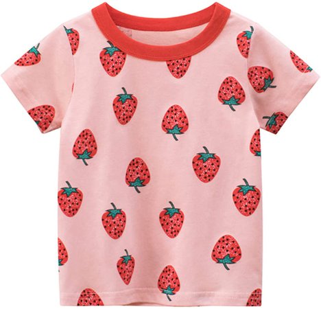Amazon.com: HIPOTUO Toddler Baby Fruit Strawberry T-Shirt Cute Print Boys Girls Short Sleeve Tees Summer Clothes 140cm: Clothing