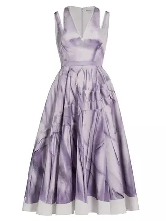 Shop Alexander McQueen Sleeveless Dyed Midi-Dress | Saks Fifth Avenue