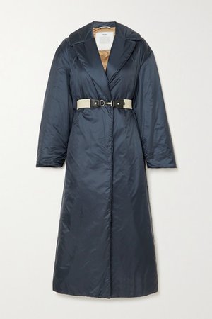 The Cube Oversized Belted Padded Shell Coat - Navy